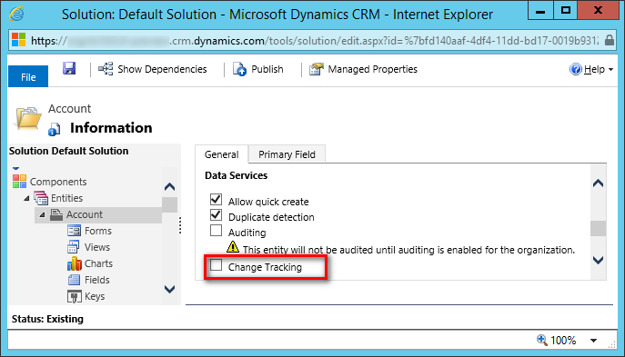 2015-04 Turn on CRM Entity Change Tracking